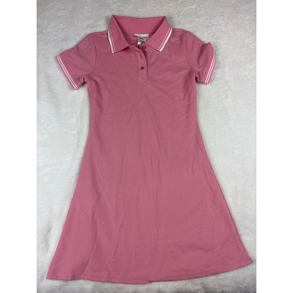 Diva Girl Pink Polo Dress Short Sleeve Pique Knit School Uniform Girls sz 14 NWT